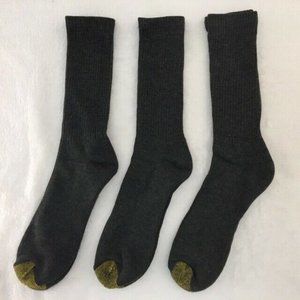 6 Pair of Gold Toe Work/Athletic Crew Socks Gray